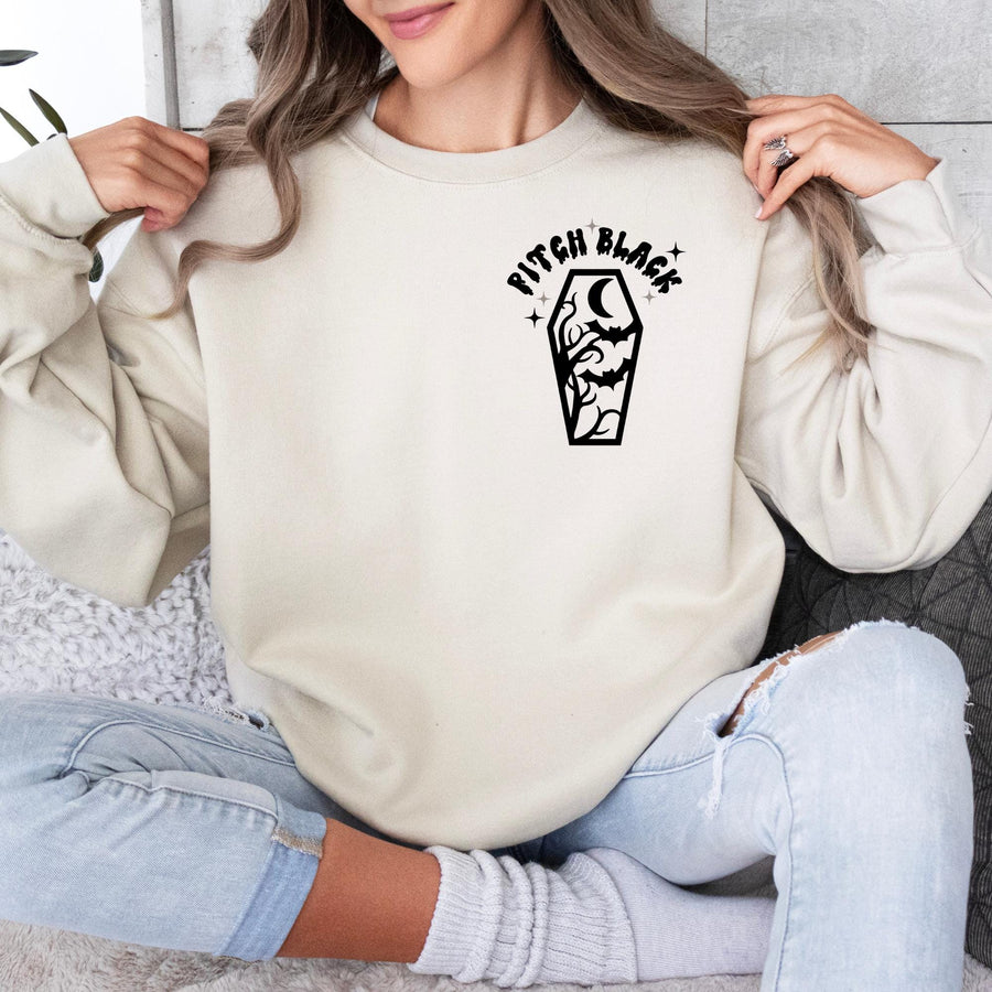 Pitch Black Halloween Sweatshirt Front/Back