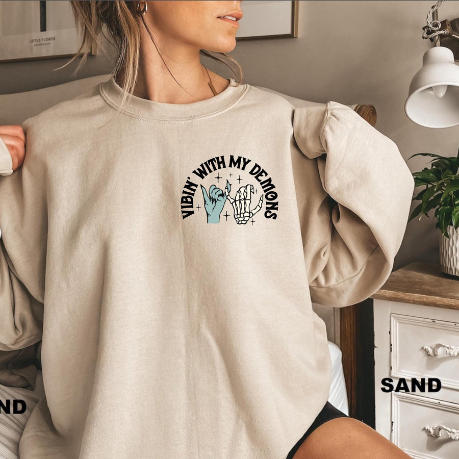 Pitch Black Halloween Crewneck Sweatshirt (Front & Back)