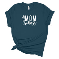 Wife Mom Boss Personalized T-Shirt | Multiple Colors