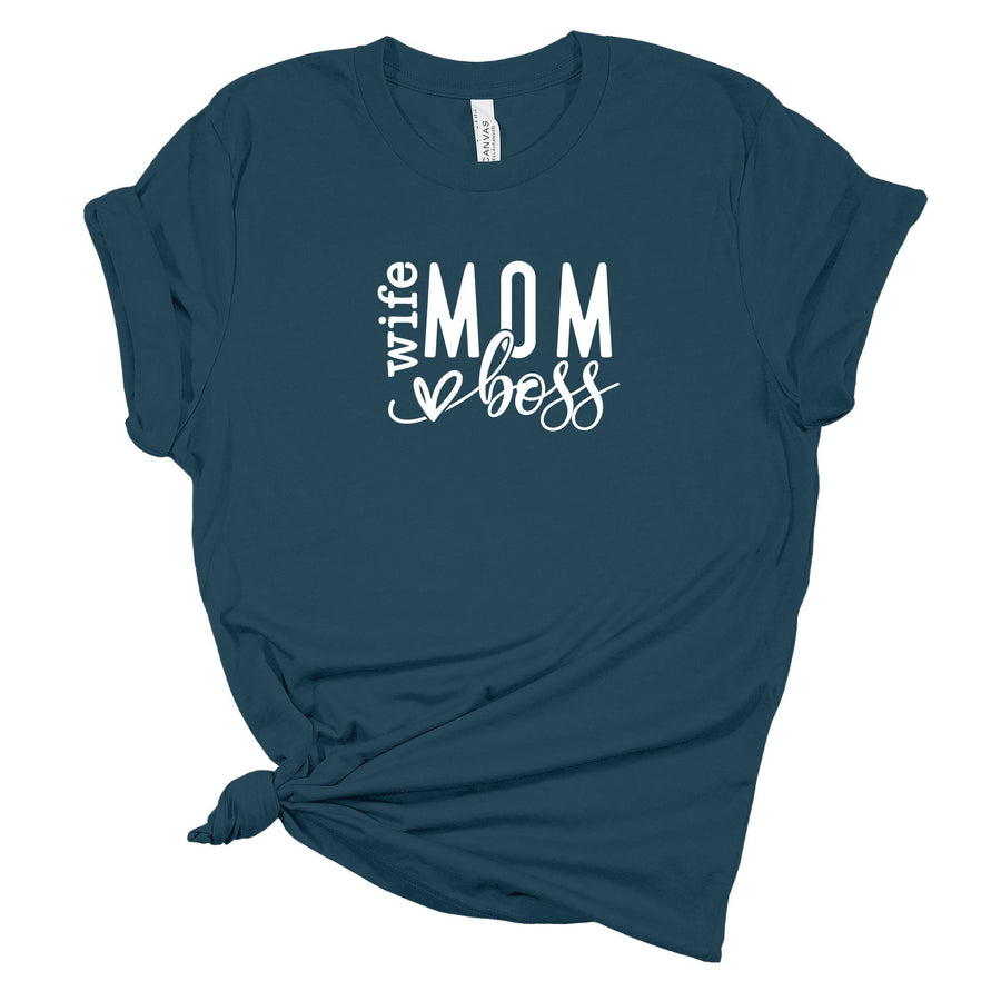 Wife Mom Boss Personalized T-Shirt | Multiple Colors