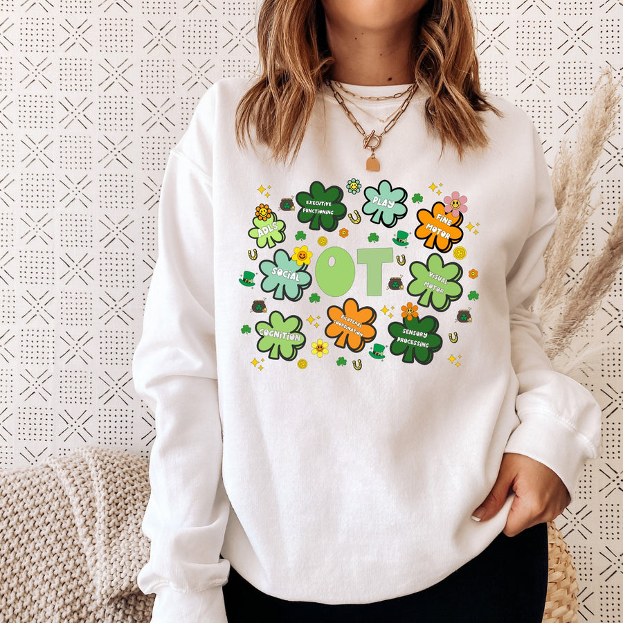 OT Occupational Therapy St. Patrick's Crewneck Sweatshirt