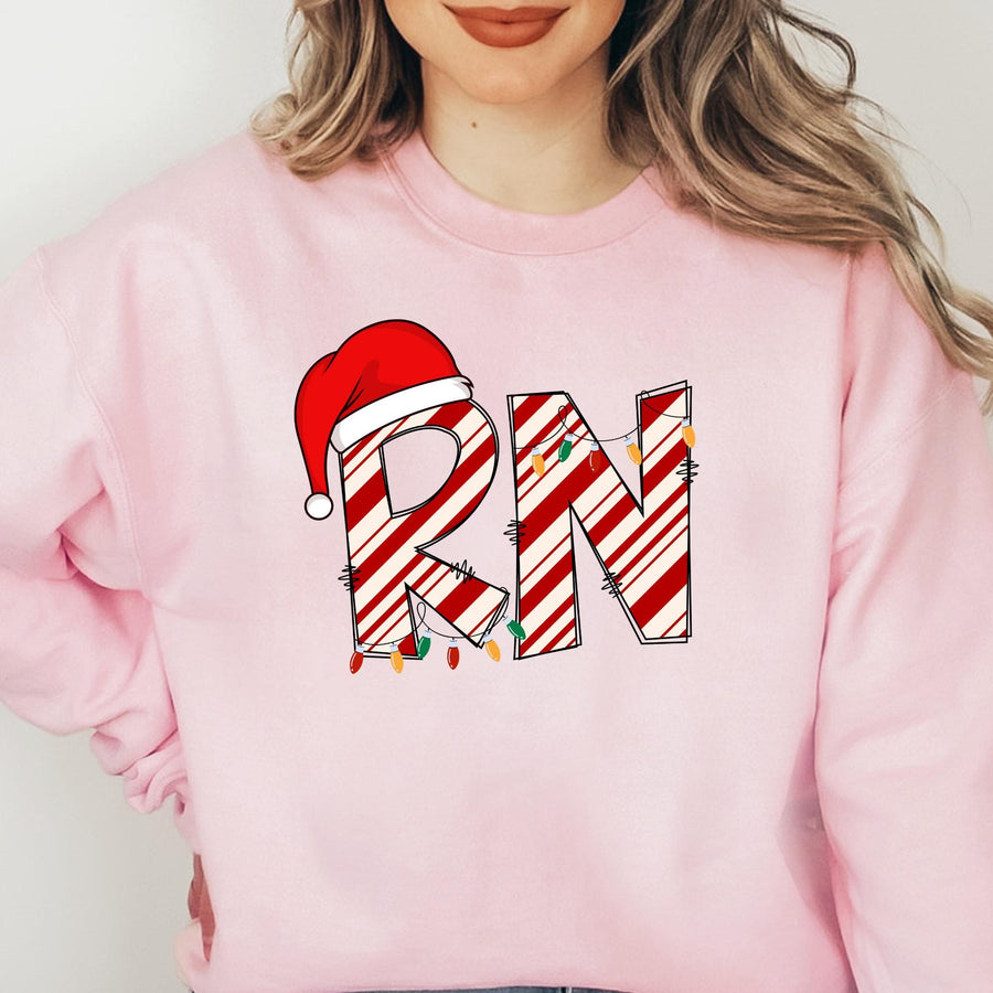 Christmas Nurse Crewneck Sweatshirt – Customizable Colors