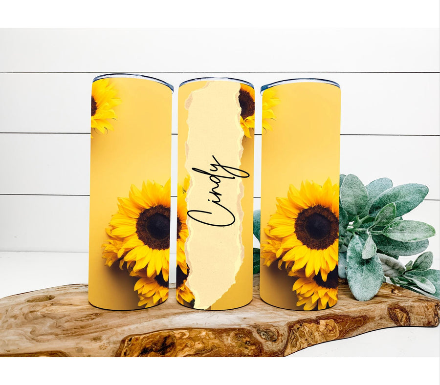 Personalized Sunflower Tumbler 20 oz