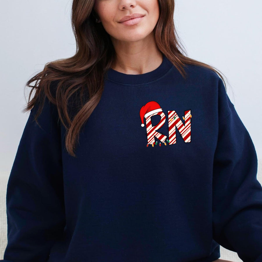 Christmas Nurse Crewneck Sweatshirt – Customizable Colors