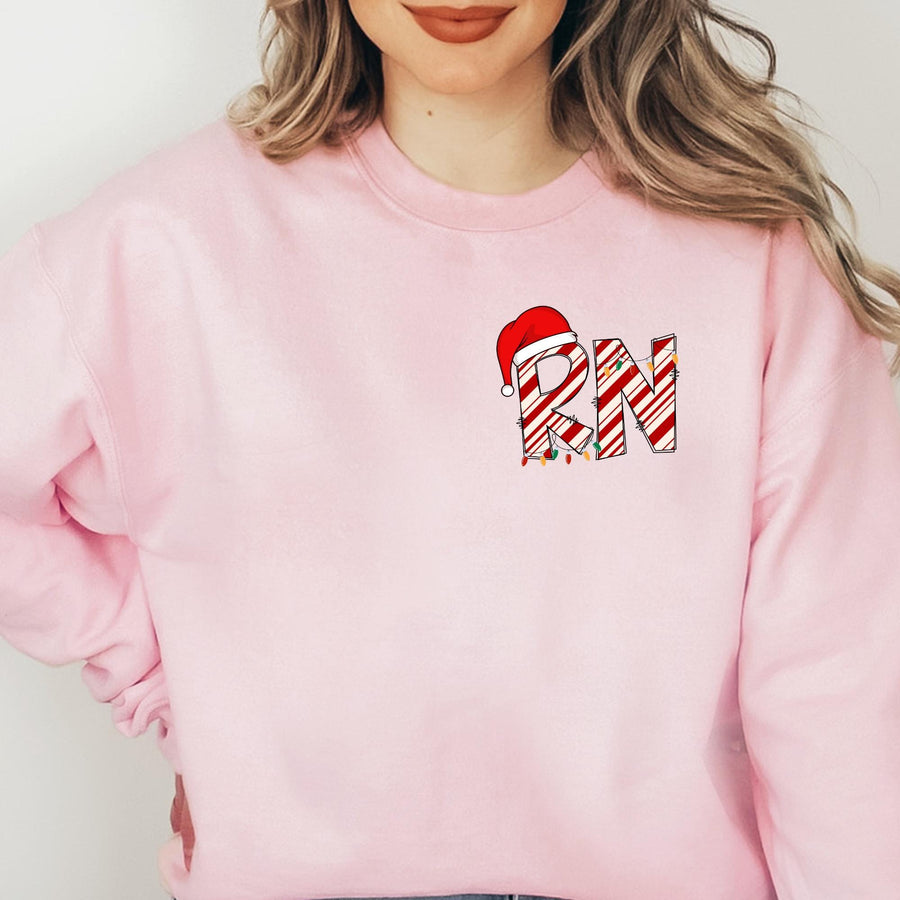 Christmas Nurse Crewneck Sweatshirt – Customizable Colors