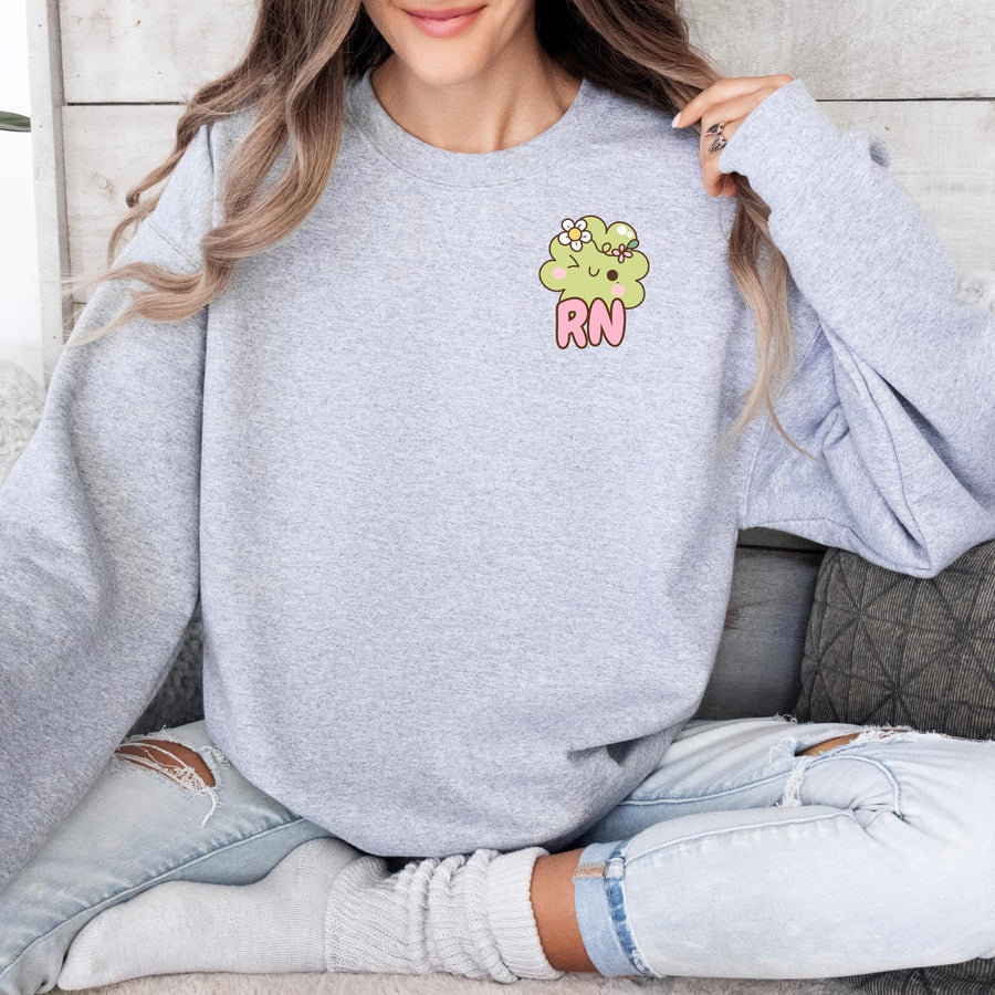RN Nurse St. Patrick's Day Clover Crewneck Sweatshirt