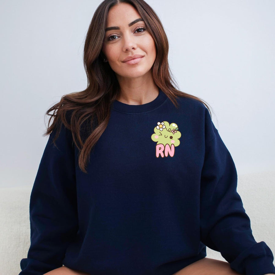 RN Nurse St. Patrick's Day Clover Crewneck Sweatshirt