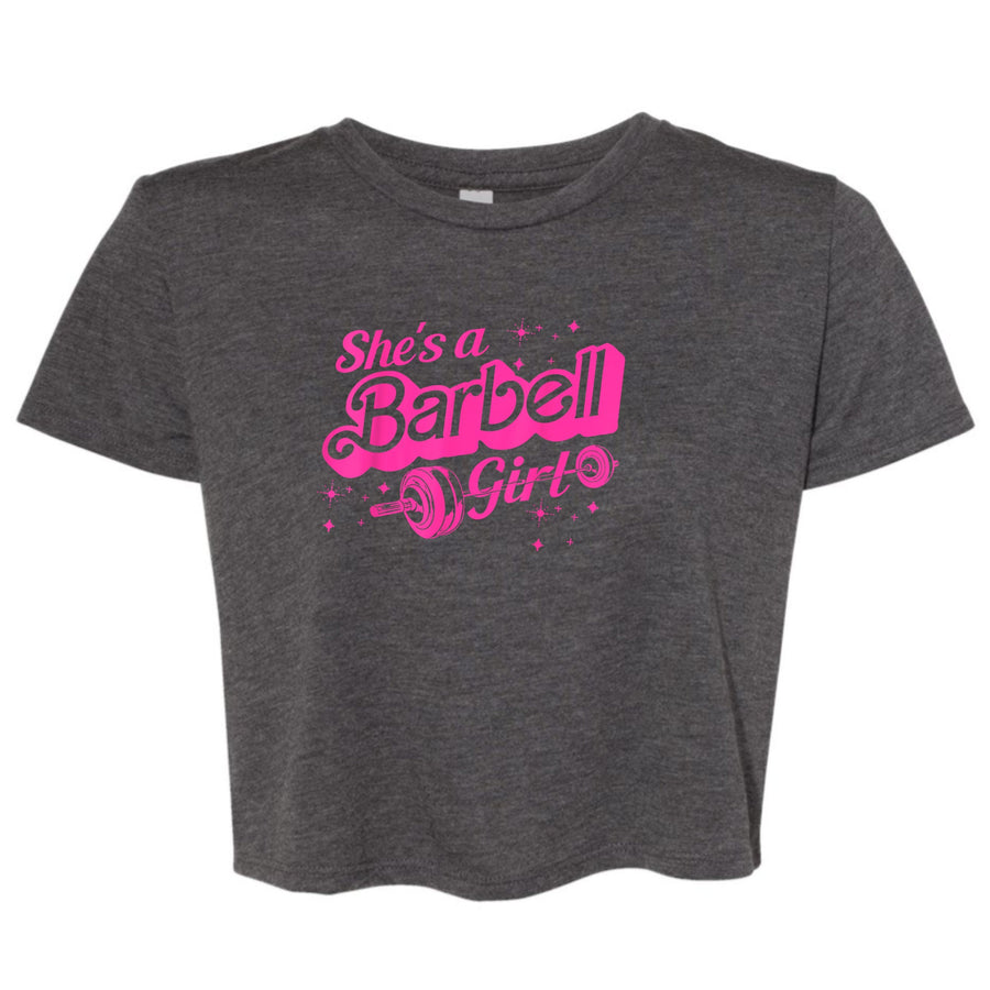 She's a Barbell Girl Crop Top | CrossFit & Weightlifting Gym Shirt