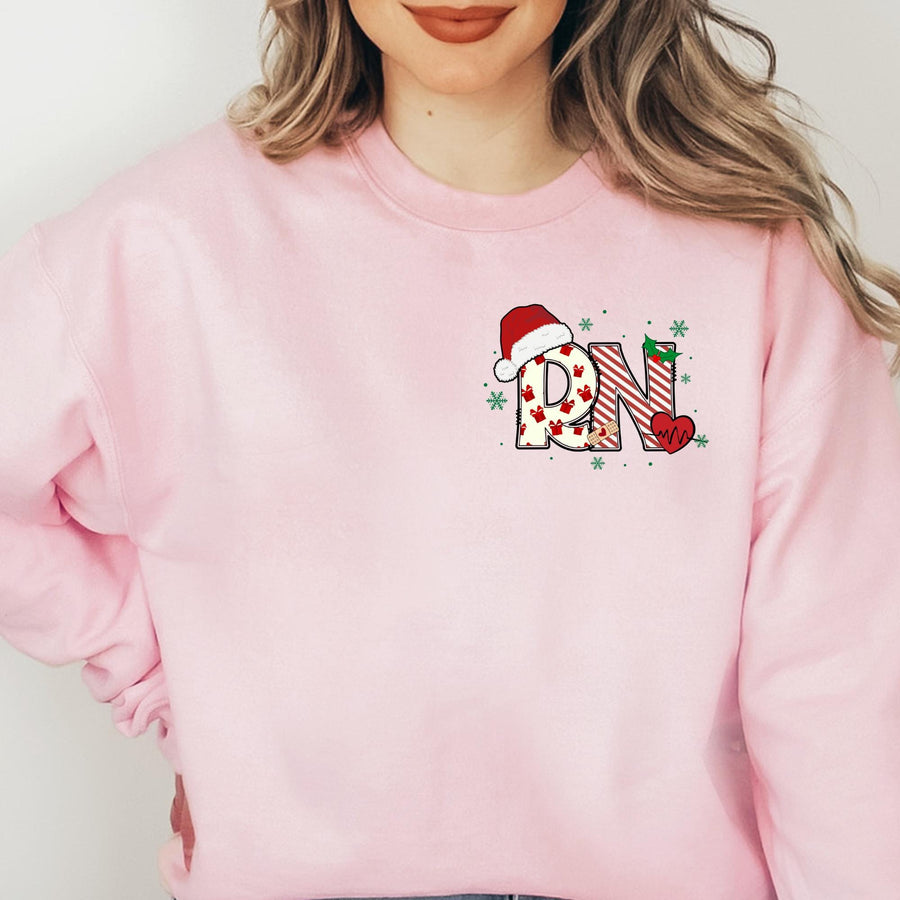 Christmas Nurse Crewneck Sweatshirt – Personalized Holiday Gift for Nurses