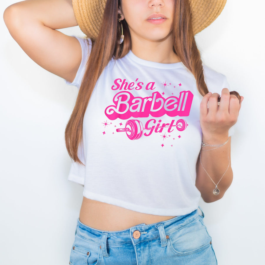 She's a Barbell Girl Crop Top | CrossFit & Weightlifting Gym Shirt