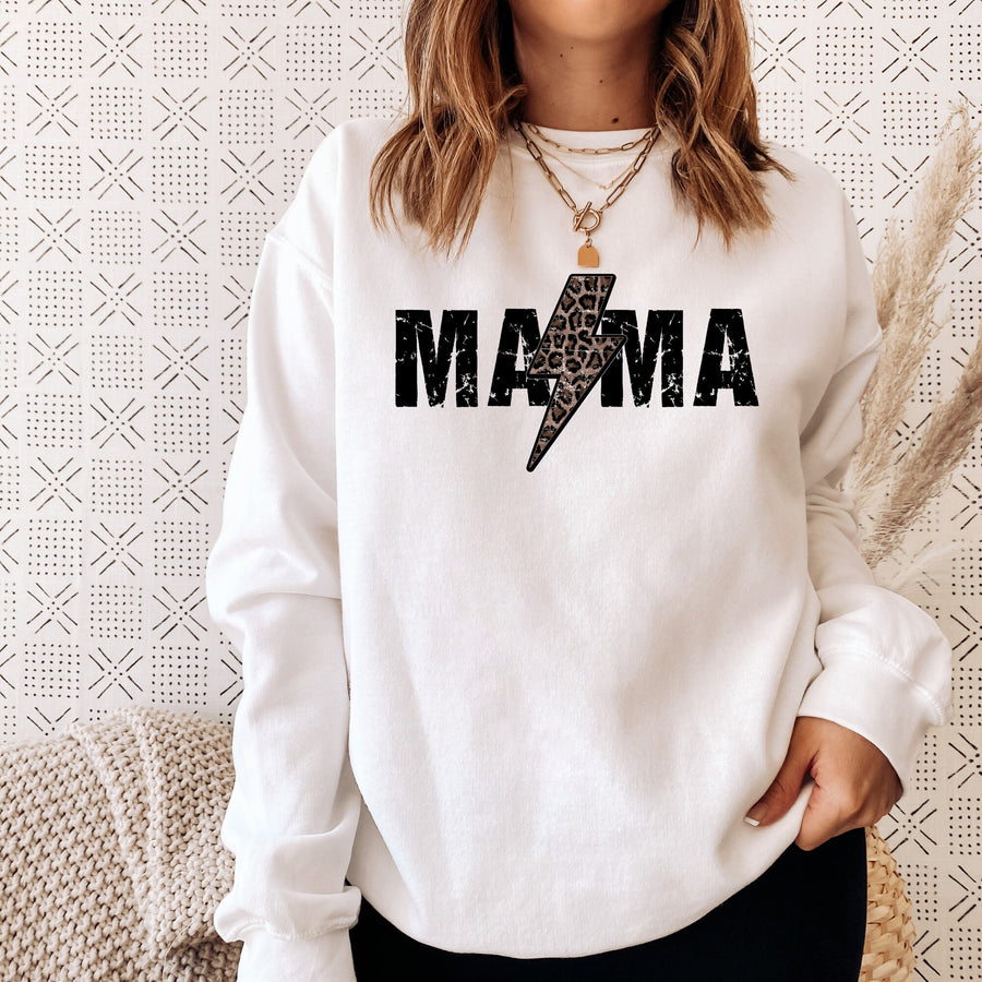 Mama Bolt Leopard Sublimation Sweatshirt