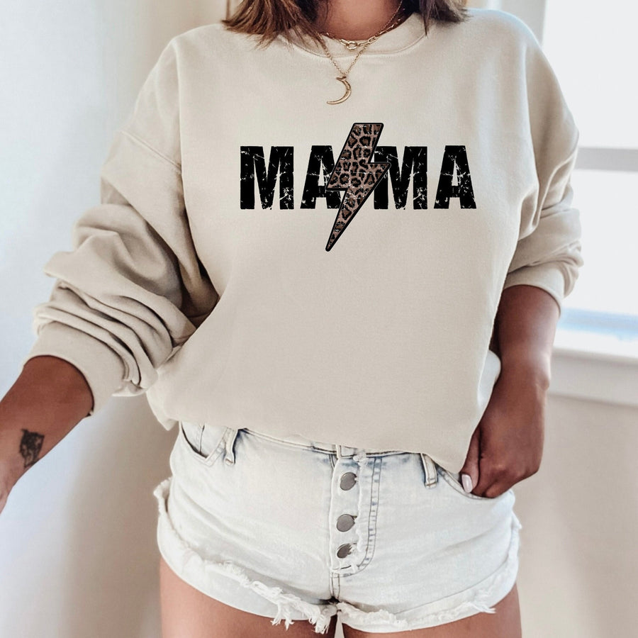 Mama Bolt Leopard Sublimation Sweatshirt