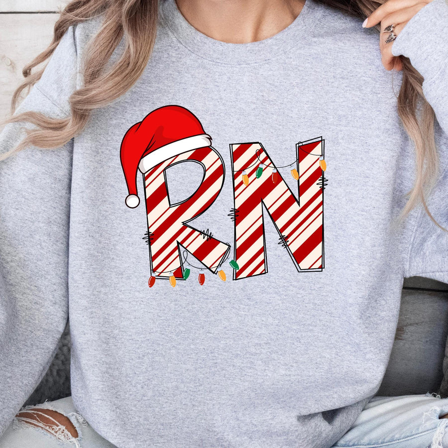 Christmas Nurse Crewneck Sweatshirt – Customizable Colors