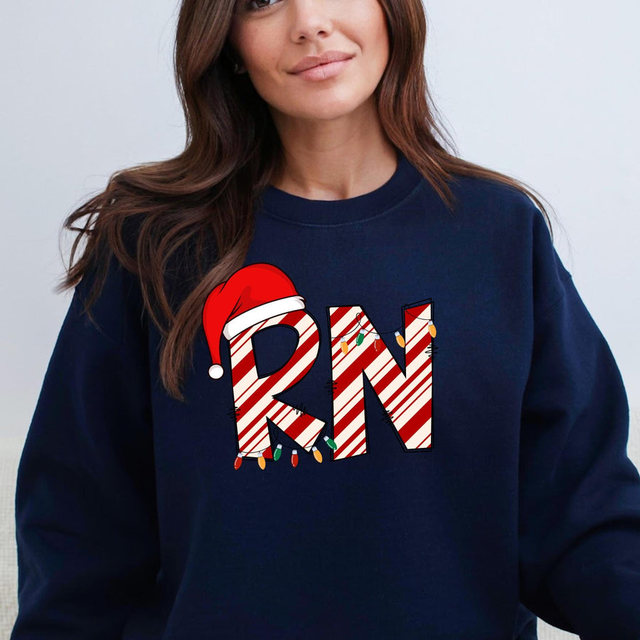 Christmas Nurse Crewneck Sweatshirt – Customizable Colors