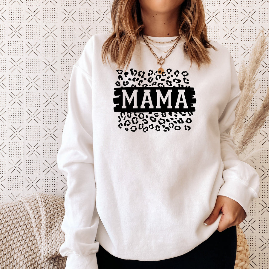MAMA Leopard Personalized Sweatshirt & T-Shirt | Multiple Colors