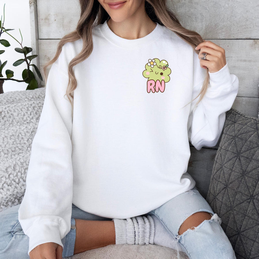 RN Nurse St. Patrick's Day Clover Crewneck Sweatshirt