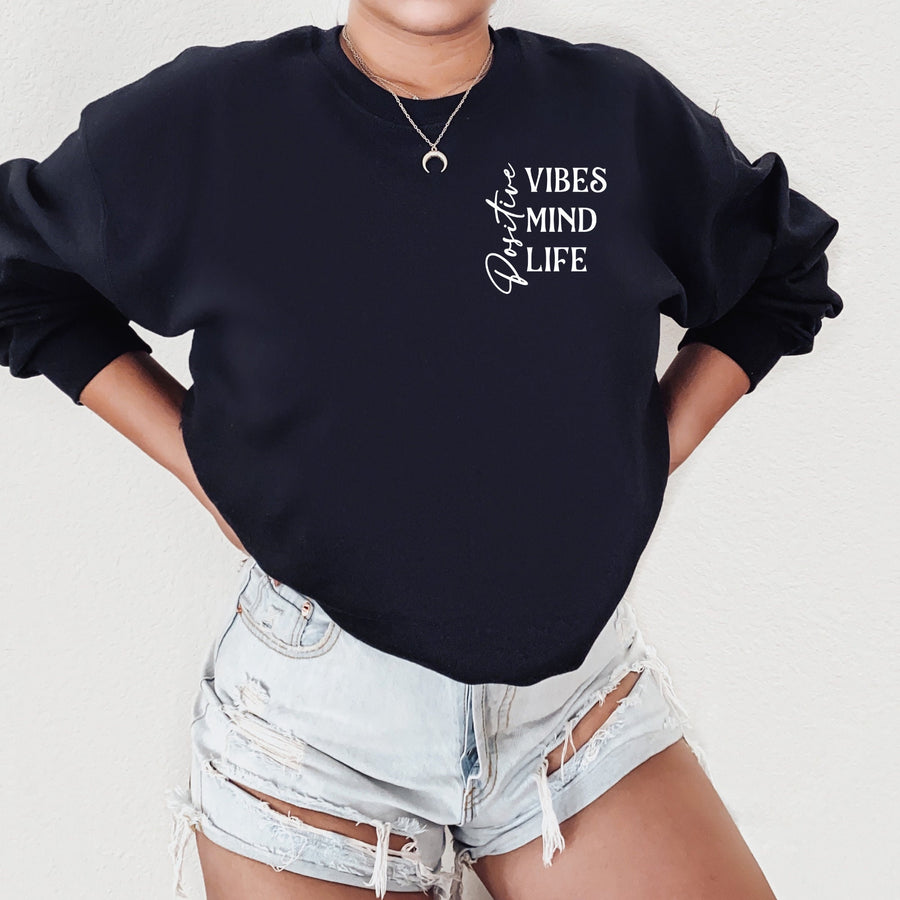 Positive Vibe, Mind & Life Crewneck Sweatshirt | Unisex