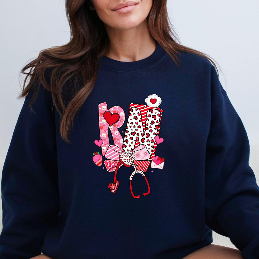 Valentine's Day Nurse Crewneck Sweatshirt – Personalized Colors
