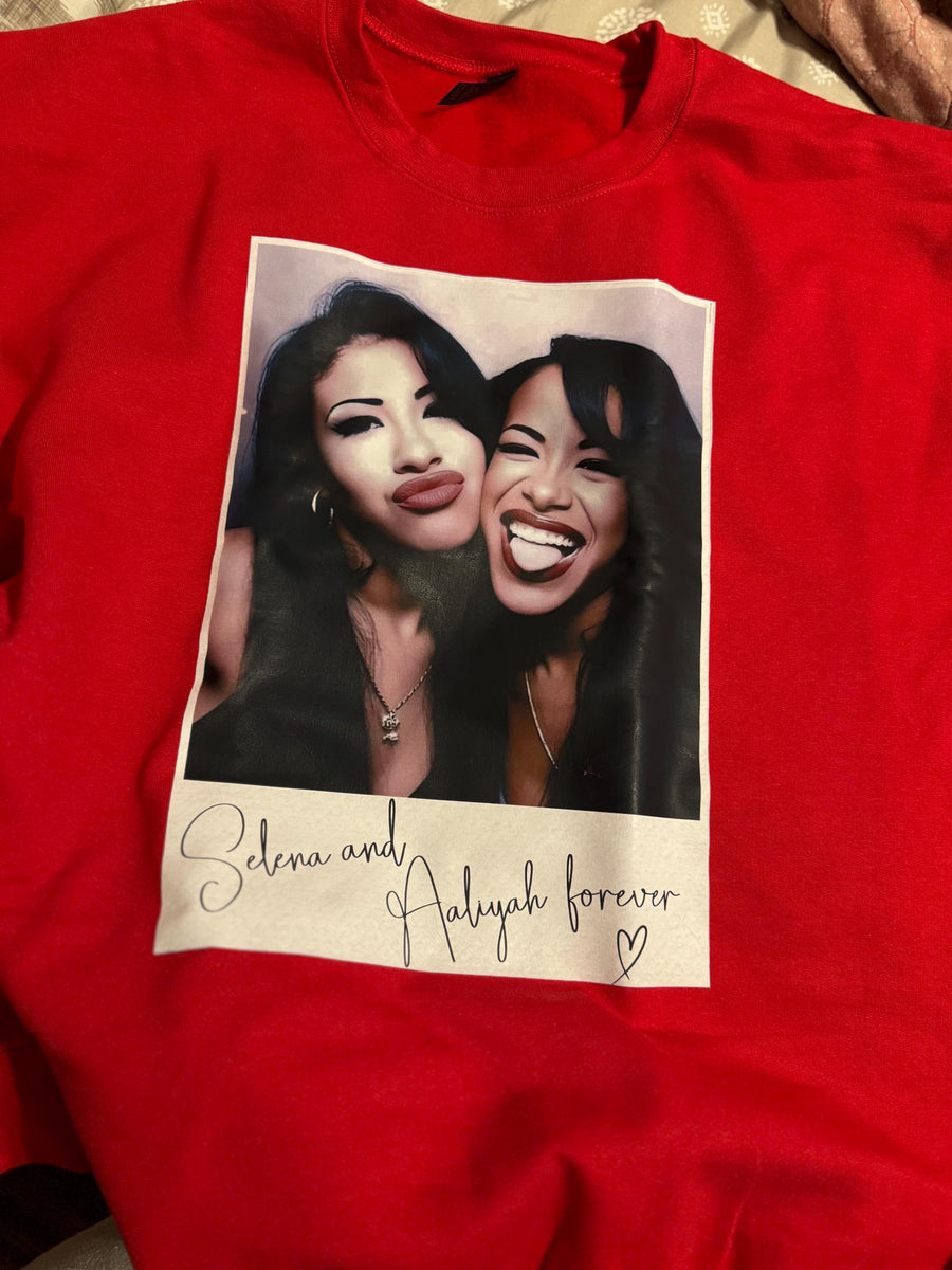 Selena & Aaliyah Custom Crewneck Sweatshirt | Music Legend Graphic Sweatshirt