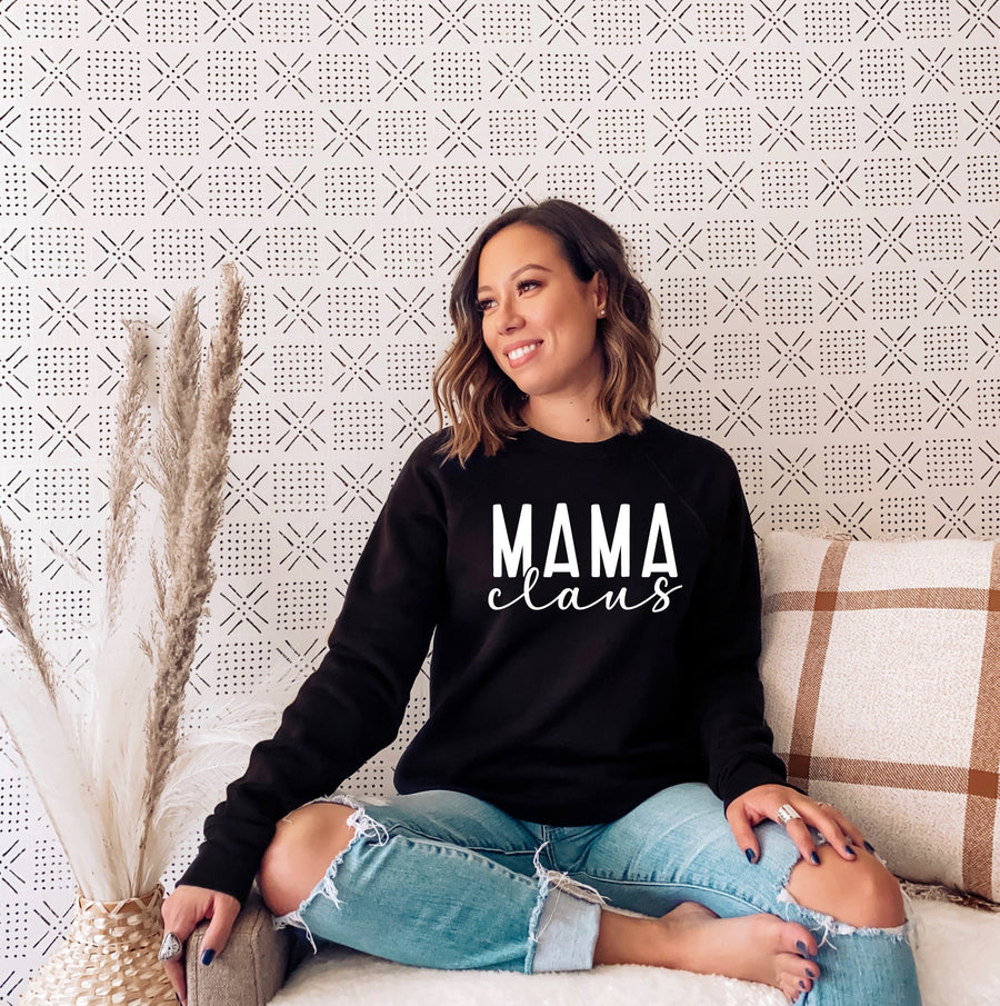 Mama Claus Christmas Crewneck Sweatshirt | Funny Holiday Mom Gift