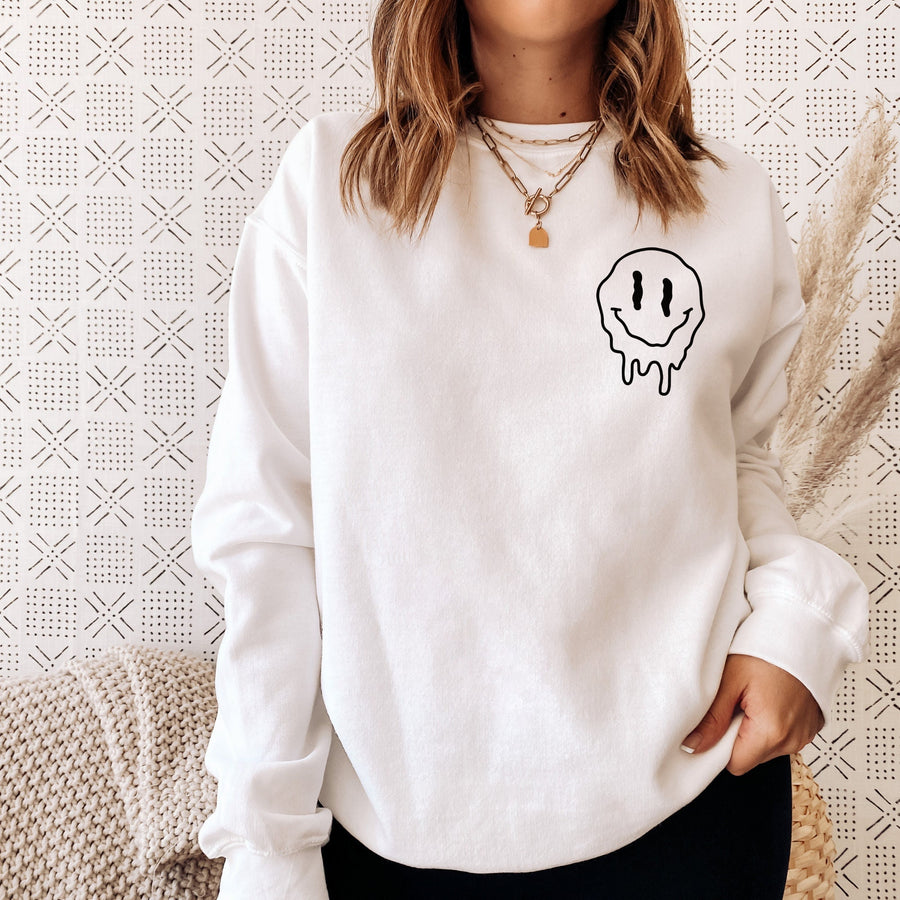 Melting Smiley Face Crewneck Sweatshirt