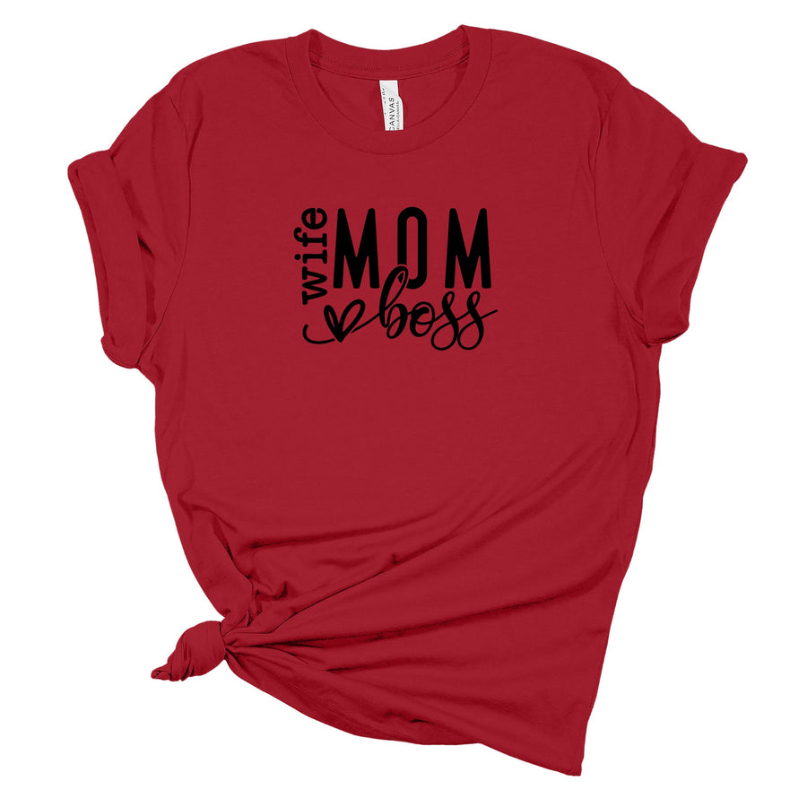 Wife Mom Boss Personalized T-Shirt | Multiple Colors