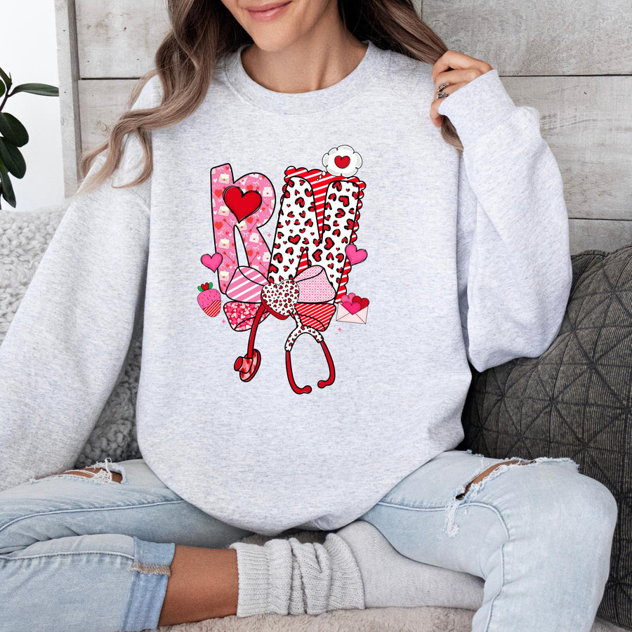Valentine's Day Nurse Crewneck Sweatshirt – Personalized Colors