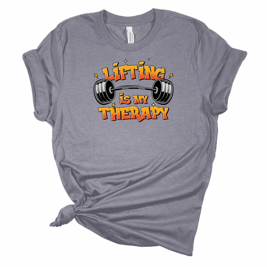 Lifting Is My Therapy T-Shirt | Funny Weightlifting & CrossFit Tee