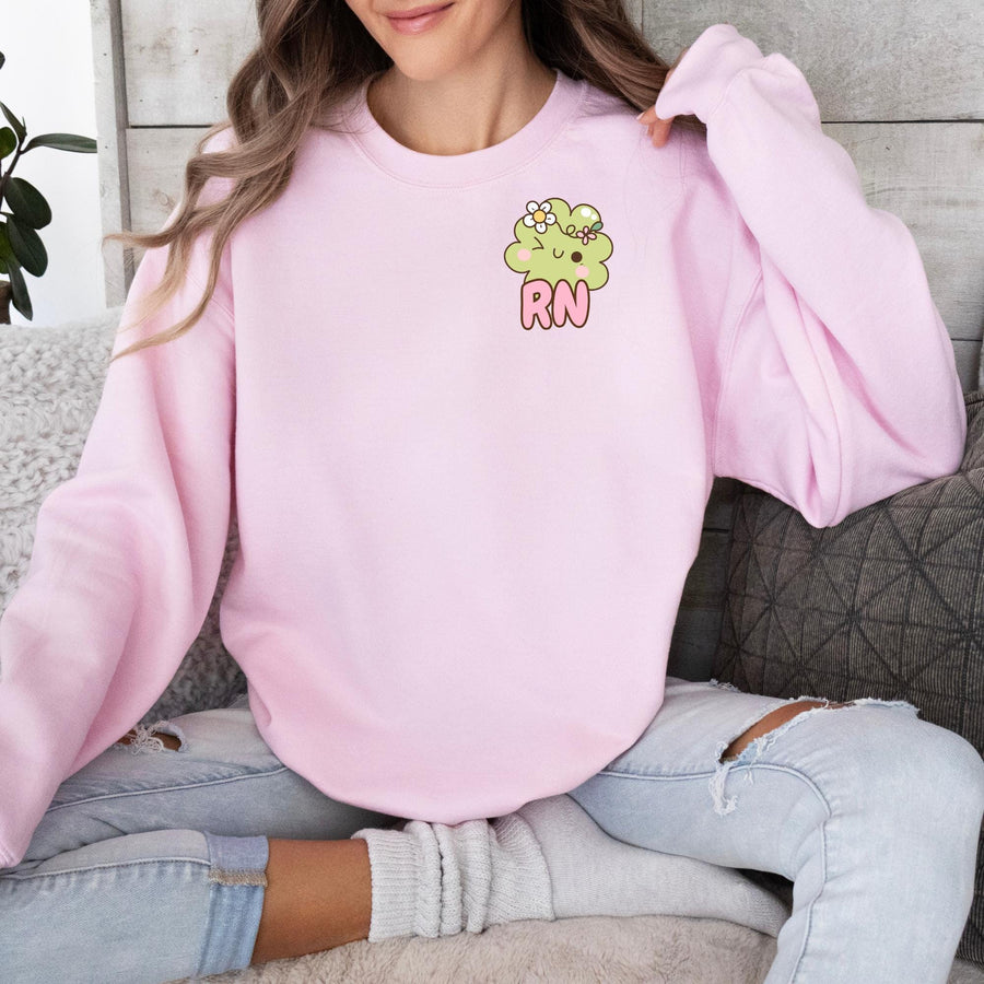 RN Nurse St. Patrick's Day Clover Crewneck Sweatshirt