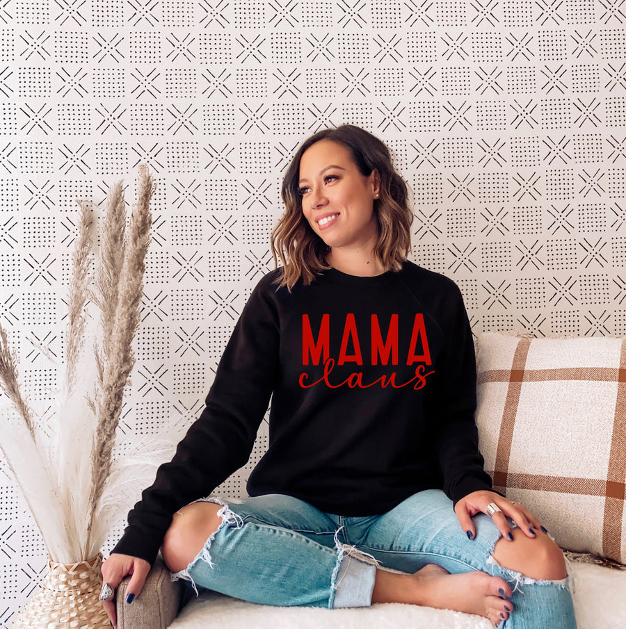 Mama Claus Christmas Crewneck Sweatshirt | Funny Holiday Mom Gift
