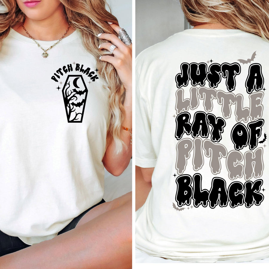 Pitch Black Graphic T-Shirt | Front & Back Print