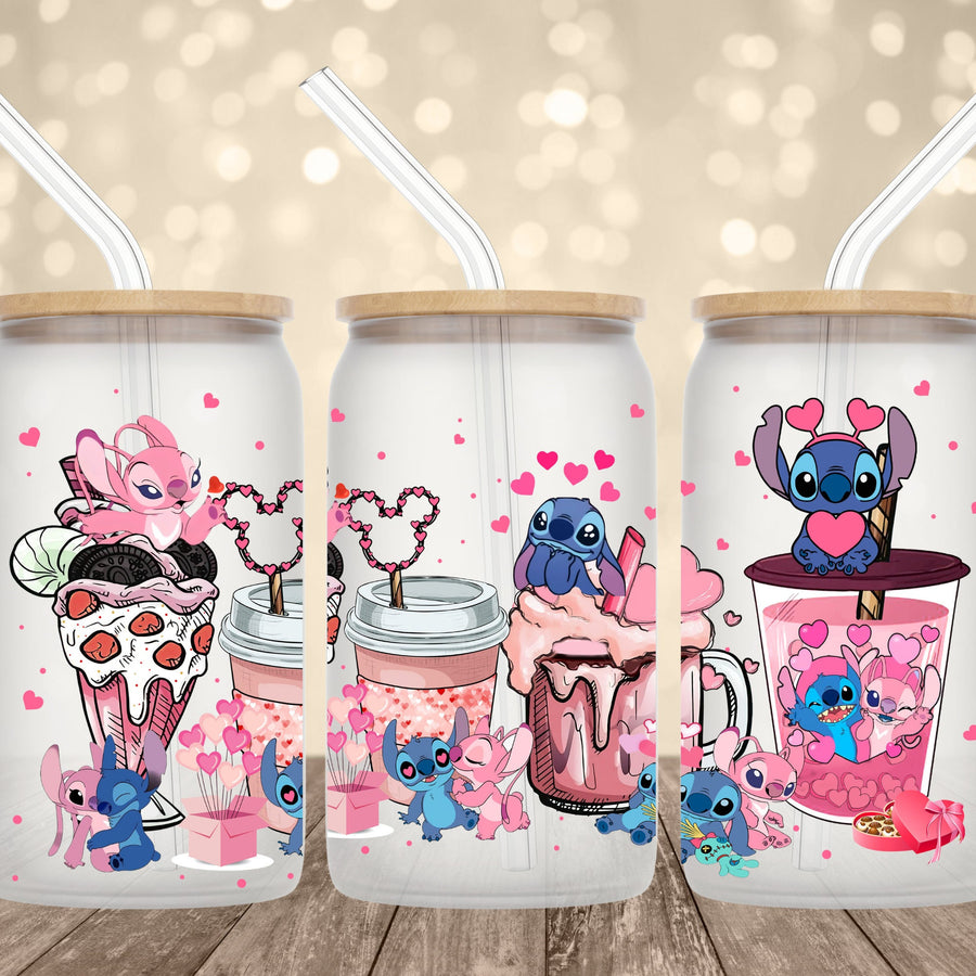 Custom Frosted Glass Can Cup | 16oz with Plastic Straw