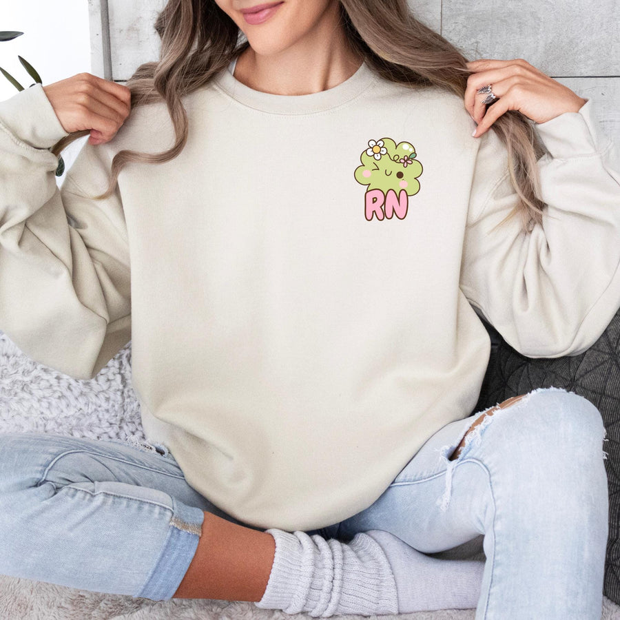 RN Nurse St. Patrick's Day Clover Crewneck Sweatshirt