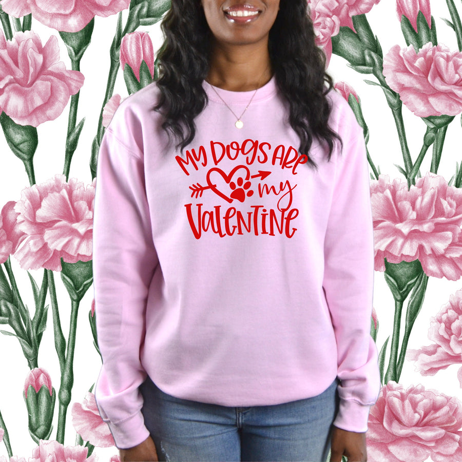 My Dog is My Valentine Crewneck Sweatshirt | Dog Lover Gift