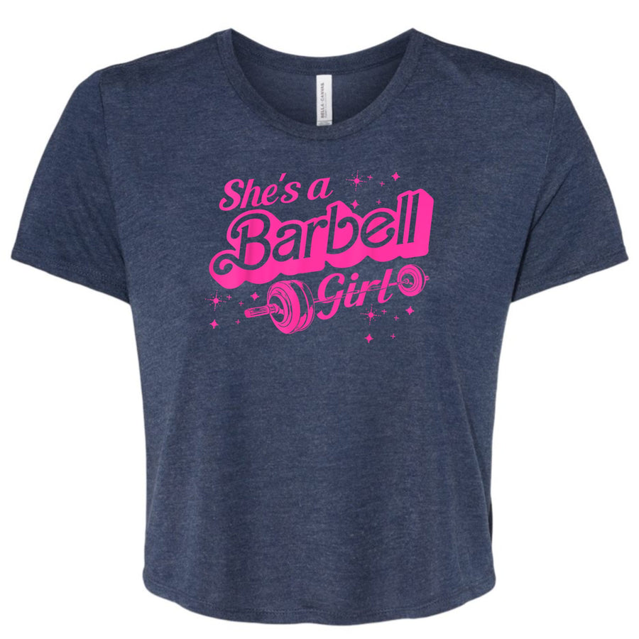 She's a Barbell Girl Crop Top | CrossFit & Weightlifting Gym Shirt
