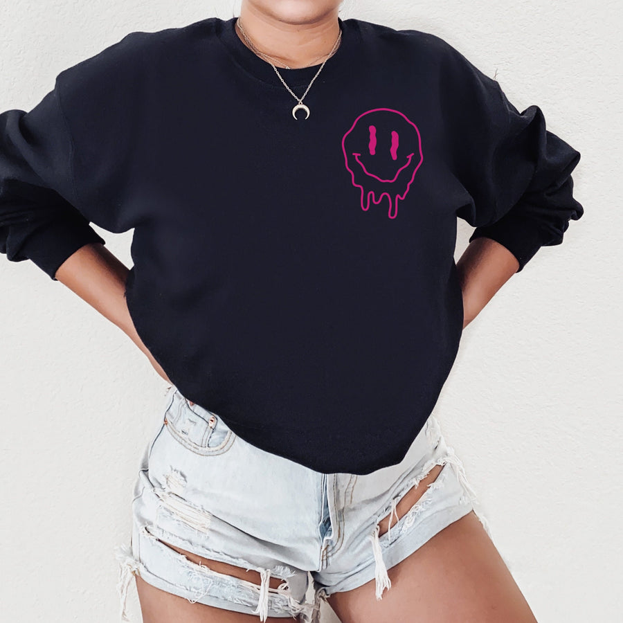 Melting Smiley Face Crewneck Sweatshirt