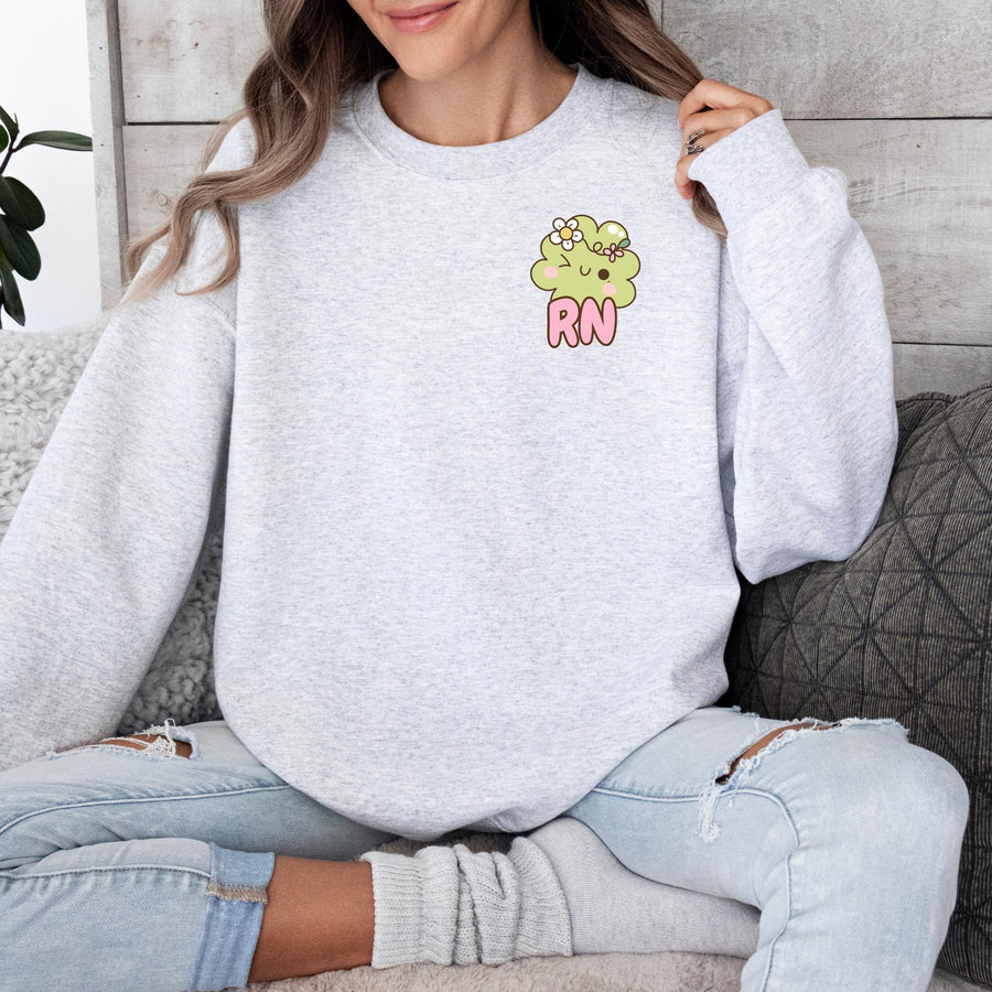 RN Nurse St. Patrick's Day Clover Crewneck Sweatshirt