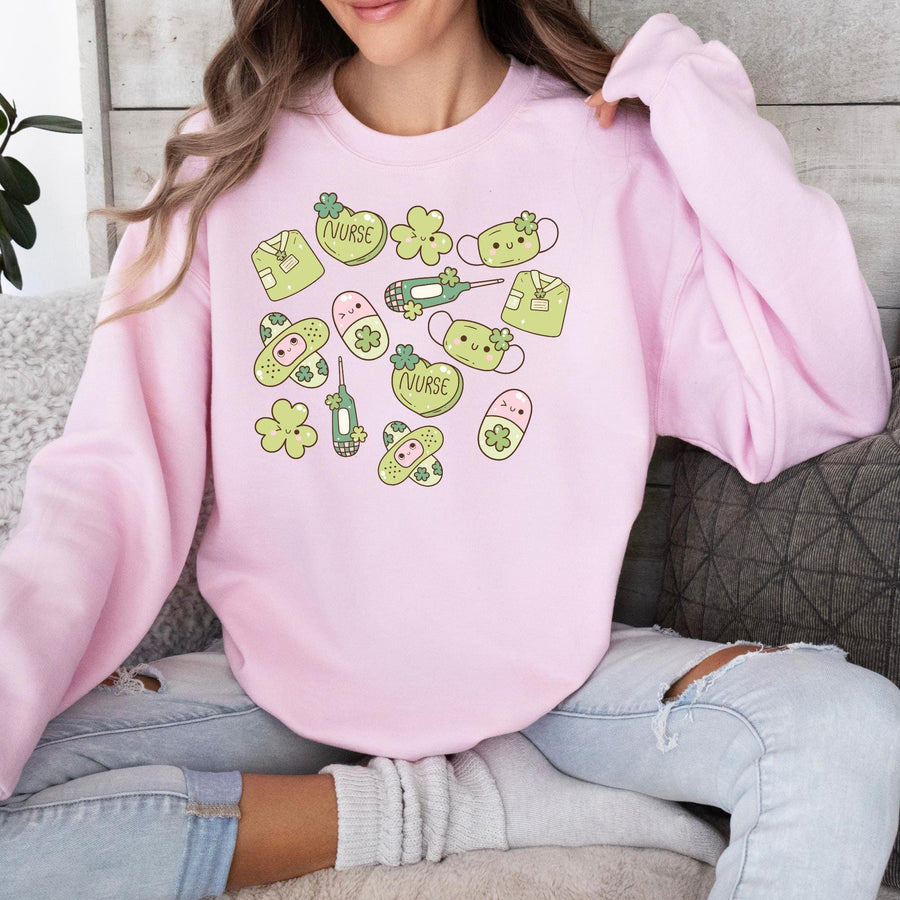 St. Patrick's Day Nurse RN Crewneck Sweatshirt | Custom Nurse Gift