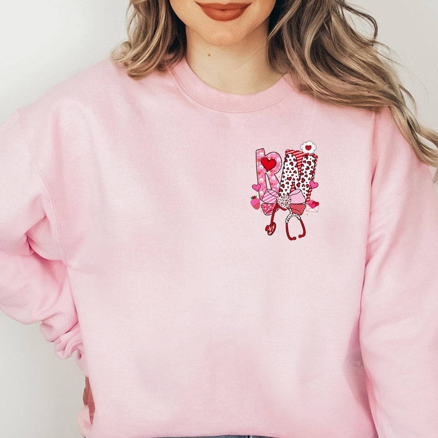 Valentine's Day Nurse Crewneck Sweatshirt – Personalized Colors