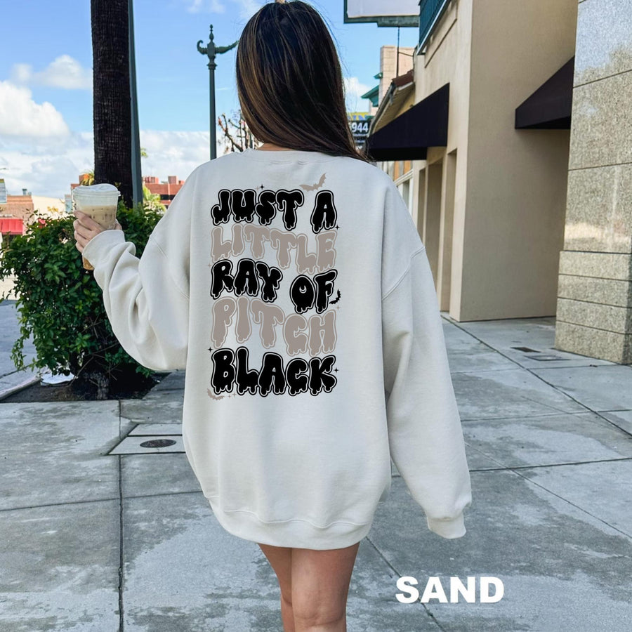 Pitch Black Halloween Sweatshirt Front/Back