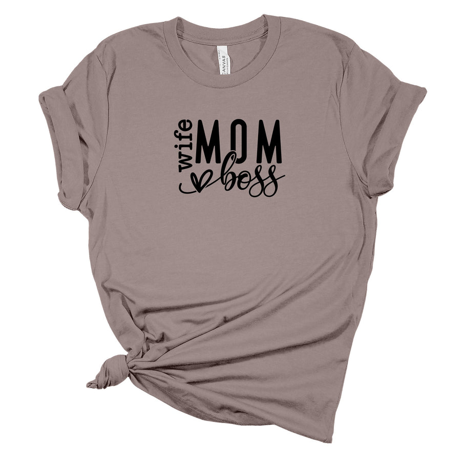 Wife Mom Boss Personalized T-Shirt | Multiple Colors