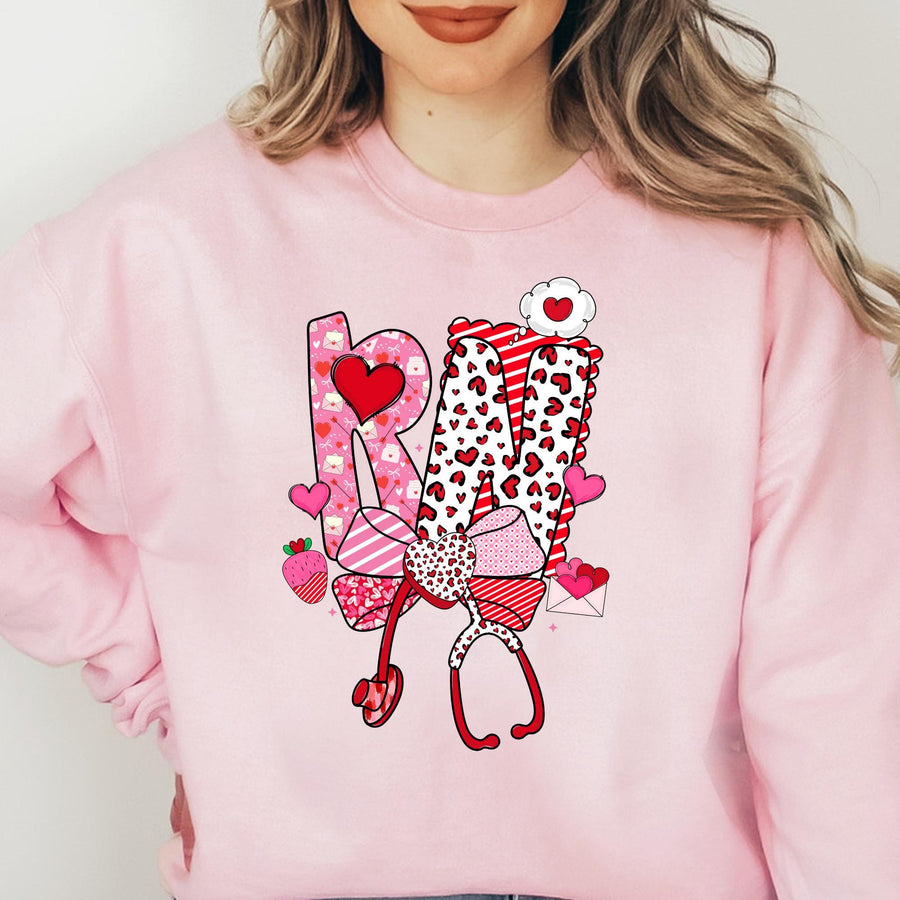 Valentine's Day Nurse Crewneck Sweatshirt – Personalized Colors