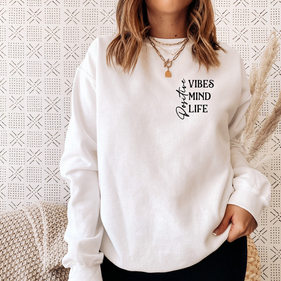 Positive Vibe, Mind & Life Crewneck Sweatshirt | Unisex