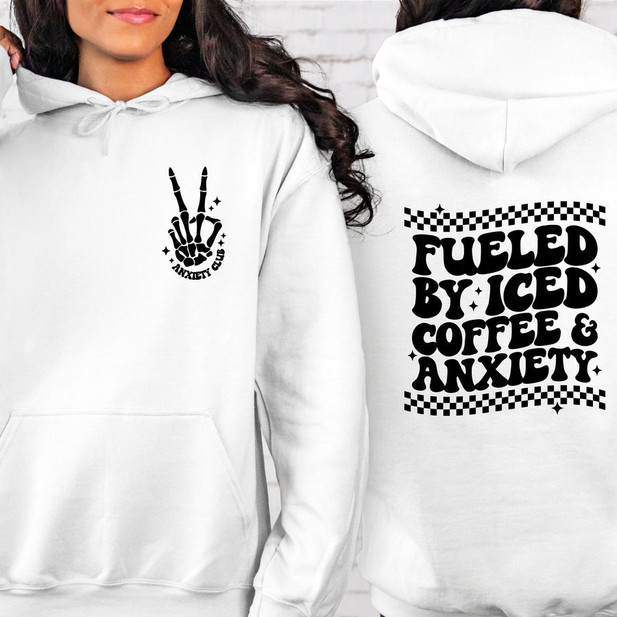Fueled by Iced Coffee & Anxiety Hoodie | Personalized Unisex Sweatshirt
